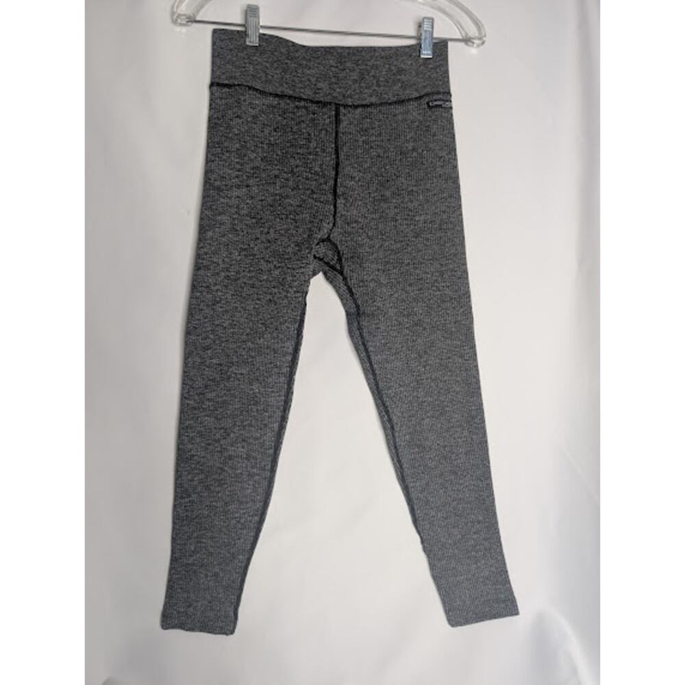BEBE Logo Rib Knit Leggings size medium casual yoga comfycore athleasure